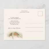 Vintage Schneerobben mit Weihnachtsgrüße Postkarte (Rückseite)