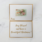 Vintage Schneeschön und Mistleton Feiertagskarte (Innenseite)