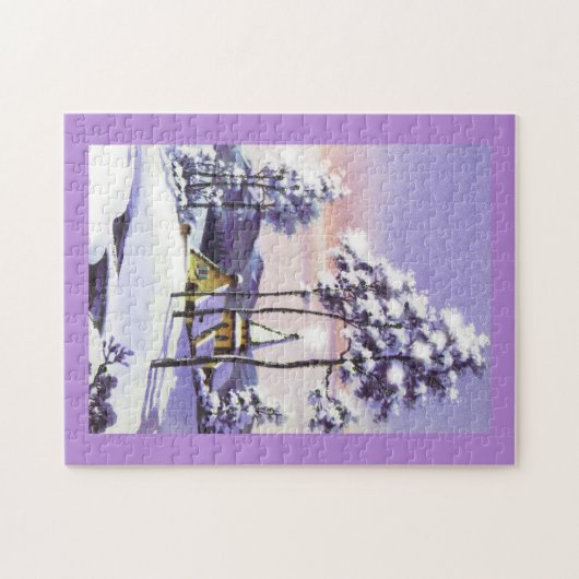 Vintage Schneeszene Puzzle (Horizontal)