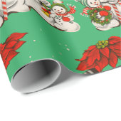 Vintage Schneeweihnachtsfeste Geschenkpapier (Rolleneckpunkt)