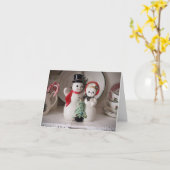 Vintage Schneeweihnachtsfeste Karte (Gelbe Blume)