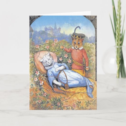 Vintage Schneewittchen-Katzen-Karte Karte (Vorderseite)