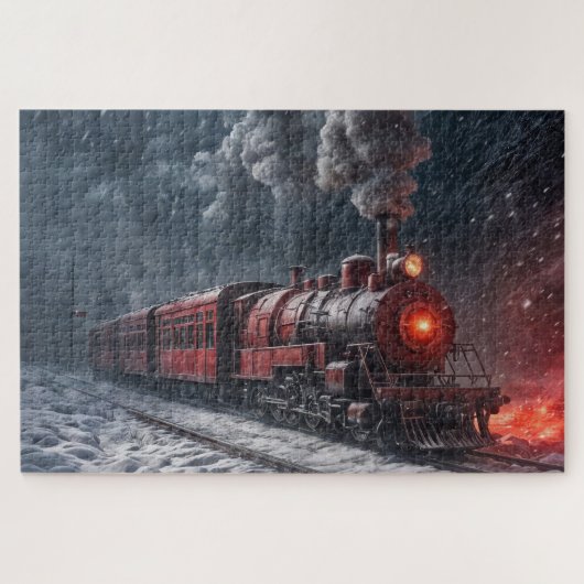 Vintage-Schneezug Puzzle (Horizontal)