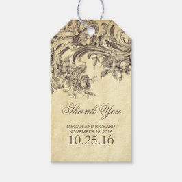 Vintage Schnörkel Chic Wedding Vielen Dank Geschenkanhänger