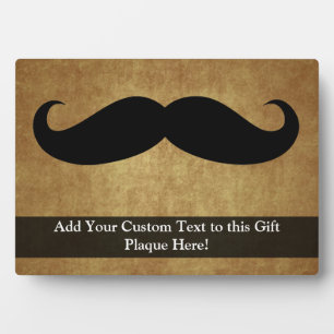 Vintage Schnurrbart mit individuellem Text Fotoplatte