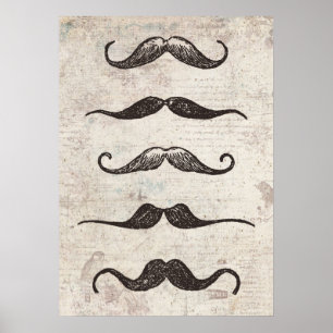 Vintage Schnurrbart Poster