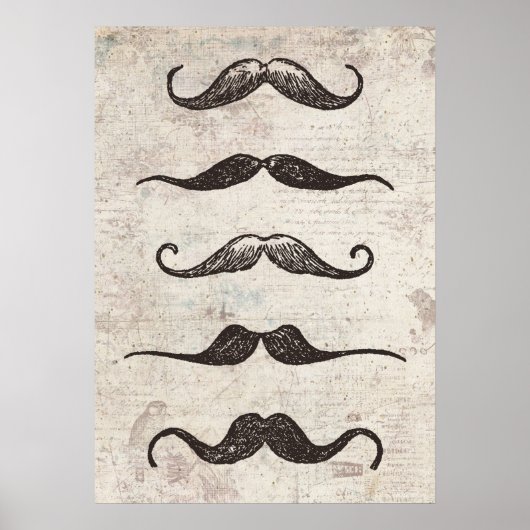 Vintage Schnurrbart Poster (Vorne)
