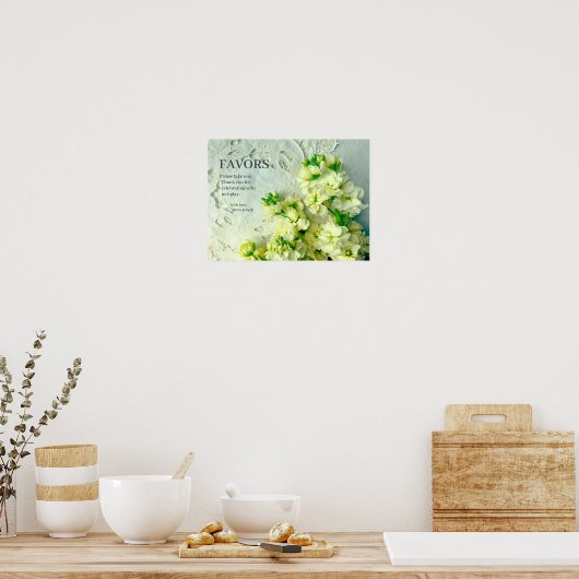 Vintage Schnürsenkel mit weißem Lilaktzeichen Poster (Küche)