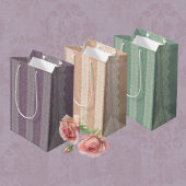 Vintage Schnürsenkel und Damast Mittlere Geschenktüte