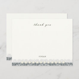 Vintage Schnürsenkel und Perlen Blütendecke Dankeskarte