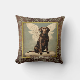 Vintage Schokolade Labrador Angel Personalisiert Kissen