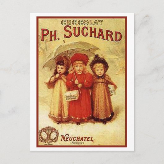 Vintage Schokolade Ph. Suchard Ad Postkarte (Vorderseite)