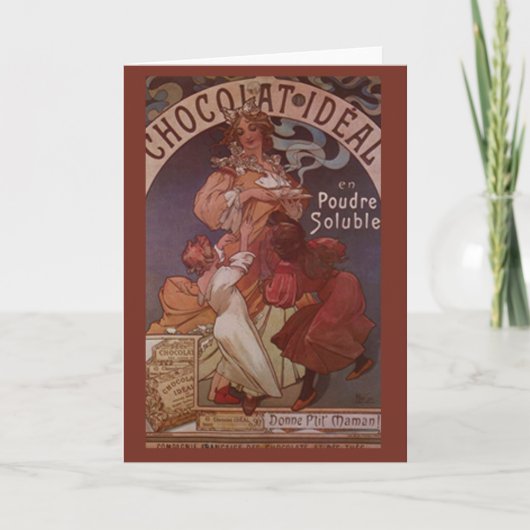 Vintage Schokoladen-Anzeigen-Gruß-Karten Karte (Vorderseite)