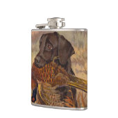 Vintage Schokoladen-Labrador-Jagd Flachmann (Links)
