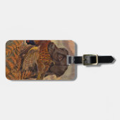 Vintage Schokoladen-Labrador-Jagd Gepäckanhänger (Vorderseite horizontal)