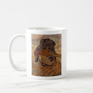 Vintage Schokoladen-Labrador-Jagd Kaffeetasse