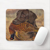 Vintage Schokoladen-Labrador-Jagd Mousepad (Mit Mouse)