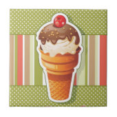 Vintage SchokoladenEiscreme Fliese (Vorderseite)