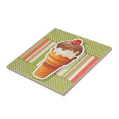 Vintage SchokoladenEiscreme Fliese (Seite)