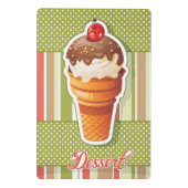 Vintage SchokoladenEiscreme Mini Klemmbrett (Rückseite)