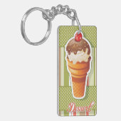 Vintage SchokoladenEiscreme Schlüsselanhänger (Vorderseite links)