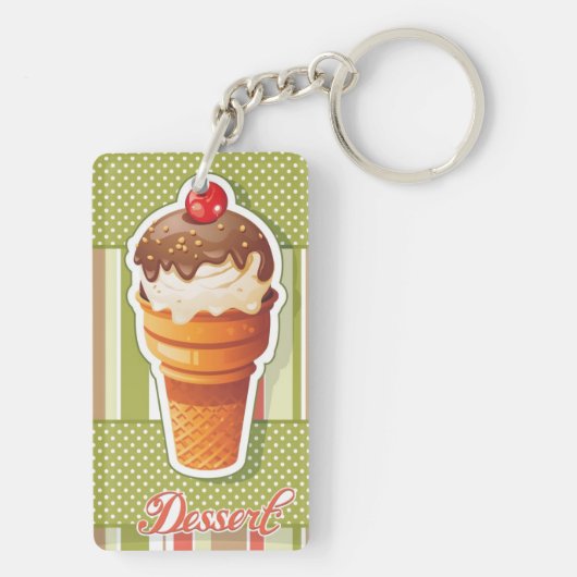 Vintage SchokoladenEiscreme Schlüsselanhänger (Rückseite)