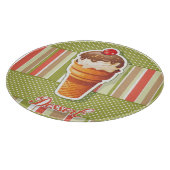 Vintage SchokoladenEiscreme Schneidebrett (Ecke)