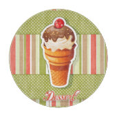 Vintage SchokoladenEiscreme Schneidebrett (Vorderseite)