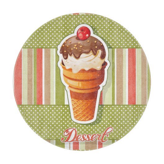 Vintage SchokoladenEiscreme Schneidebrett (Vorderseite)