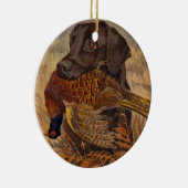 Vintage Schokoladenjagd Labrador Keramikornament (Rechts)