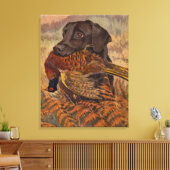 Vintage Schokoladenjagd Labrador Leinwanddruck (Insitu (Wohnzimmer))