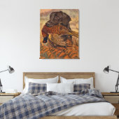 Vintage Schokoladenjagd Labrador Leinwanddruck (Insitu (Schlafzimmer))