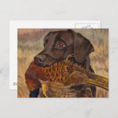 Vintage Schokoladenjagd Labrador Postkarte (Vorne/Hinten)