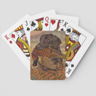 Vintage Schokoladenjagd Labrador Spielkarten