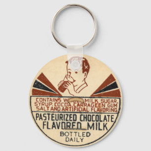 Vintage-Schokoladenmilchflaschenkappen-Schlüsselan Schlüsselanhänger