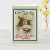 Vintage Schokoladenwerbung Karte (Gelbe Blume)