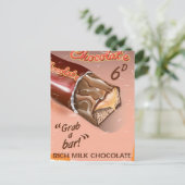 Vintage Schokoladenwerbung. Postkarte (Stehend Vorderseite)