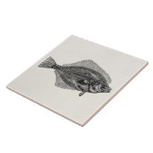 Vintage Scholle-Fisch-Wasserfisch-Schablone Fliese (Seite)