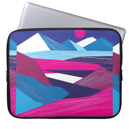 Vintage schöne Berge und Landschaft mit Laptopschutzhülle (Vorderseite)