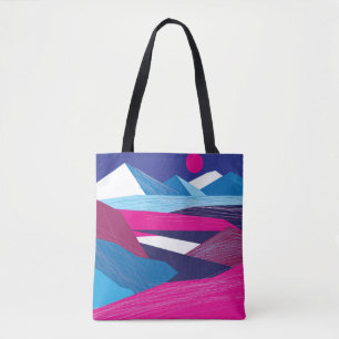 Vintage schöne Berge und Landschaft mit Tasche