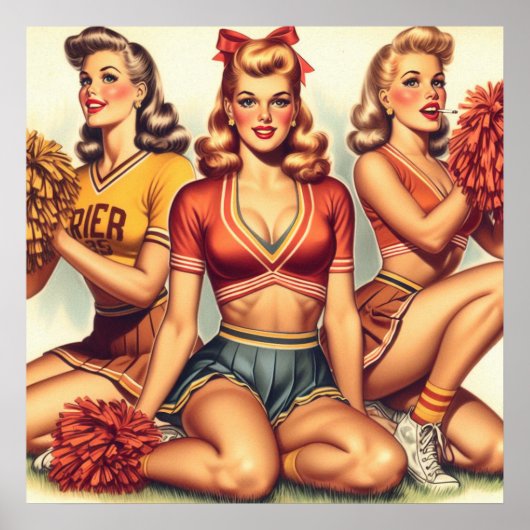 Vintage Schöne Cheerleader Poster (Vorne)