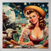 Vintage schöne Farm Girl Poster (Vorne)