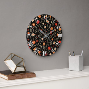Vintage schöne florale trendige Kollektion Große Wanduhr
