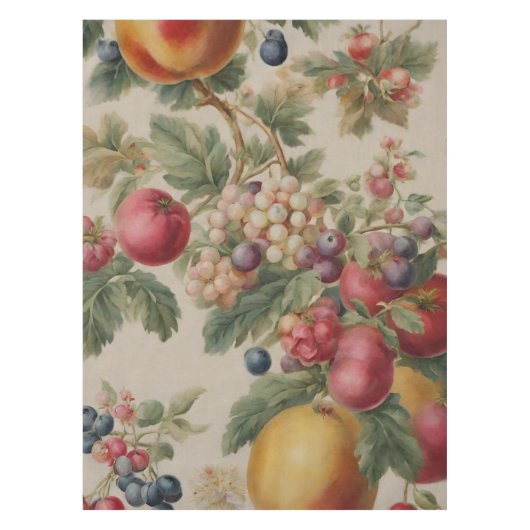 Vintage schöne französische Früchte und Blume Tischdecke (Vorderseite)