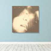 Vintage schöne Girl #2 Wrapped Canvas Leinwanddruck (Insitu (Holzboden))