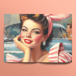 Vintage schöne Girl-Malerei Seidenpapier