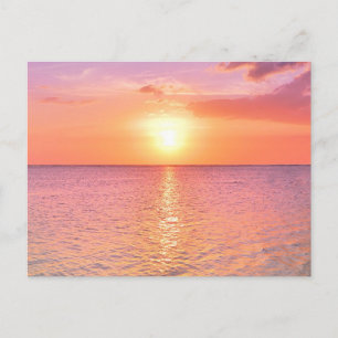 Vintage schöne Insel-Strand-Sonnenuntergangspostka Feiertagspostkarte