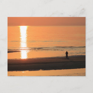 Vintage schöne Insel-Strand-Sonnenuntergangspostka Feiertagspostkarte
