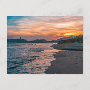 Vintage schöne Insel-Strand-Sonnenuntergangspostka Feiertagspostkarte
