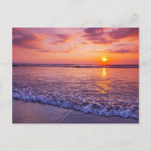 Vintage schöne Insel-Strand-Sonnenuntergangspostka Feiertagspostkarte